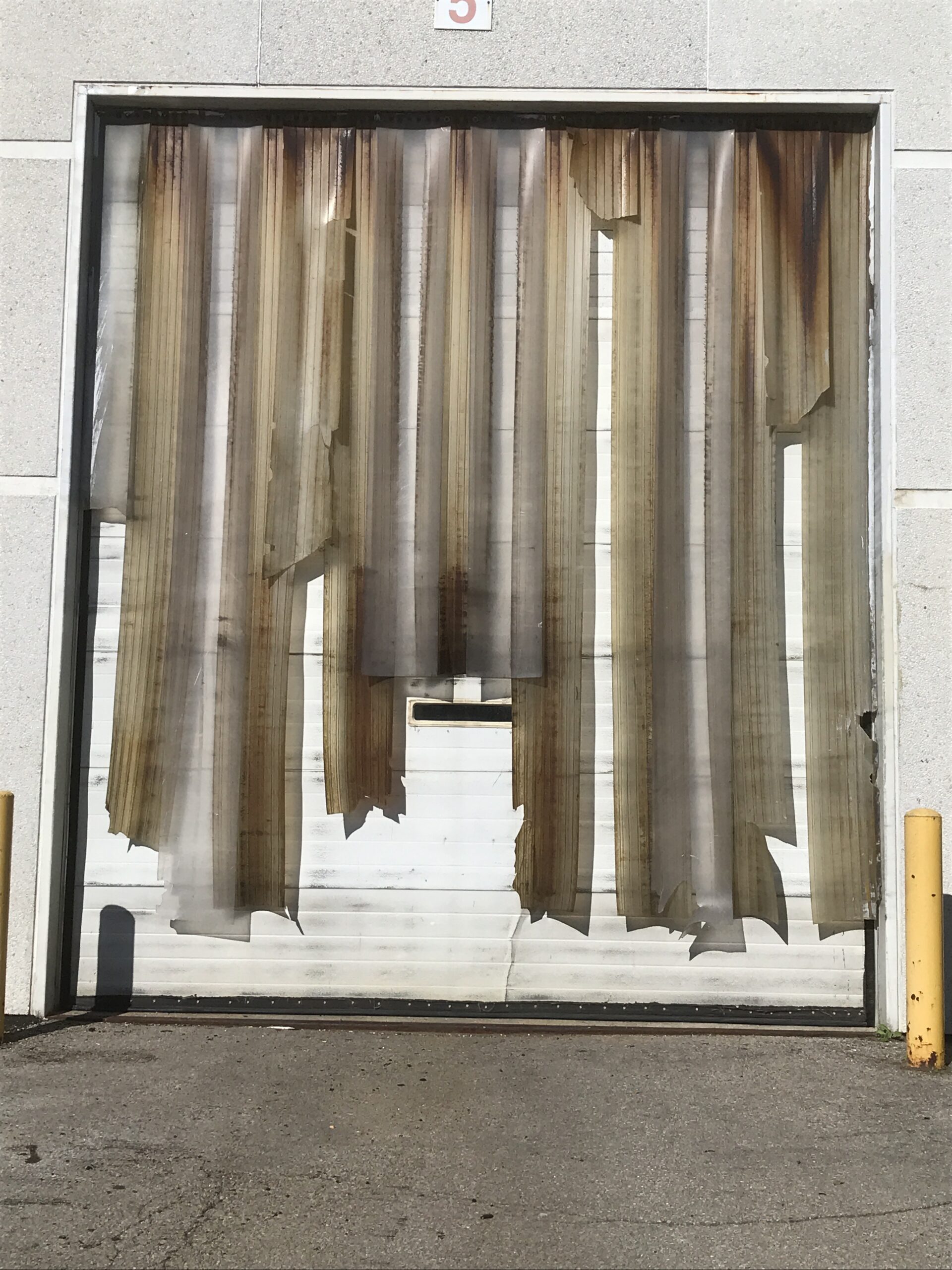 Damaged Strip Curtain Cover for Overhead Door